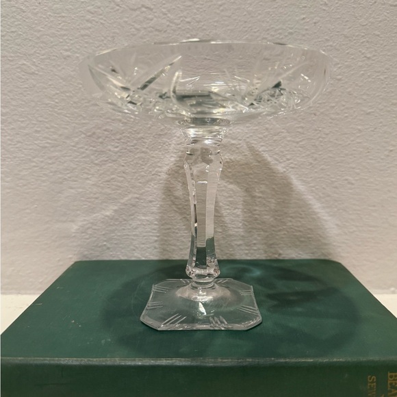 Vintage Cut Crystal Pinwheel Compote Dish - Picture 2 of 9